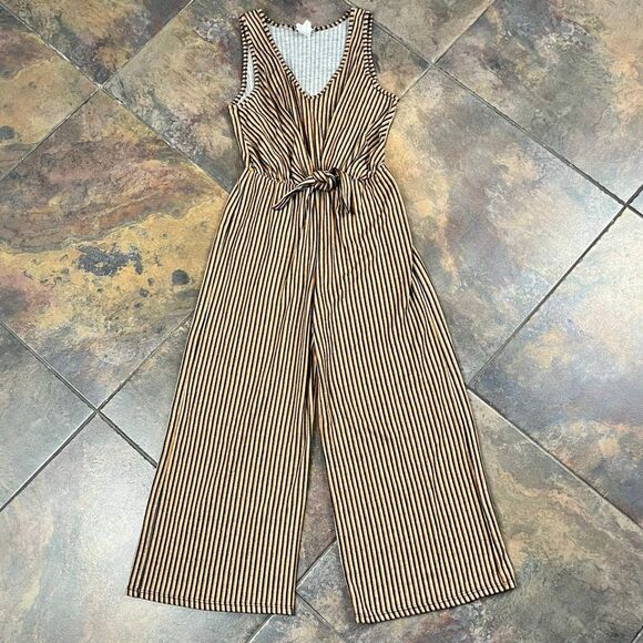 Caution To The Wind Striped One Piece Tank Jumpsuit Medium - Picture 5 of 11